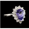 Image 2 : 14KT White Gold 2.19ct Tanzanite and Diamond Ring