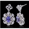 Image 2 : 14KT White Gold 3.04ctw Tanzanite and Diamond Earrings