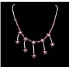 Image 1 : 14KT White Gold 9.80ctw Ruby and Diamond Necklace
