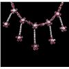 Image 2 : 14KT White Gold 9.80ctw Ruby and Diamond Necklace