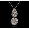 Image 2 : 14KT White Gold 0.10ctw Diamond Pendant With Chain