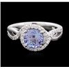 Image 1 : 14KT White Gold 1.60ct Tanzanite and Diamond Ring