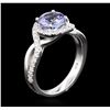 Image 3 : 14KT White Gold 1.60ct Tanzanite and Diamond Ring