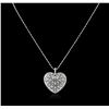 Image 2 : 14KT White Gold 0.82ctw Diamond Pendant With Chain