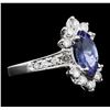 Image 2 : 14KT White Gold 1.34ct Tanzanite and Diamond Ring