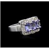 Image 2 : 14KT White Gold 2.52ctw Tanzanite and Diamond Ring