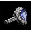 Image 2 : 14KT White Gold 3.04ct Tanzanite and Diamond Ring