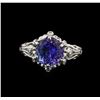 Image 1 : 4.29ct Tanzanite and Diamond Ring - 14KT White Gold
