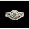 Image 1 : 14KT White Gold 2.19ctw Diamond Wedding Ring Set
