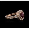 Image 2 : 14KT Rose Gold 0.78ct Ruby and Diamond Ring