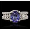 Image 1 : 14KT White Gold 1.40ct Tanzanite and Diamond Ring