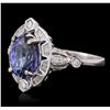 Image 2 : 18KT White Gold 3.60ct Tanzanite and Diamond Ring