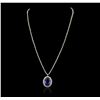 Image 2 : 14KT White Gold 15.40ct GIA Certified Tanzanite and Diamond Necklace