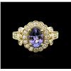 Image 1 : 14KT Yellow Gold 1.99ct Tanzanite and Diamond Ring
