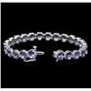 Image 3 : 14KT White Gold 18.48ctw Tanzanite and Diamond Bracelet