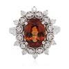 Image 1 : 14KT White Gold 4.30ct Spessartite Garnet and Diamond Ring
