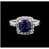 Image 1 : 2.62ct Tanzanite and Diamond Ring - 14KT White Gold
