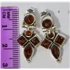 Image 2 : STERLING SILVER GARNET EARRINGS