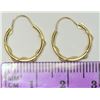 Image 2 : 14KT GOLD HOOP EARRINGS