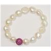 Image 1 : FRESHWATER PEARL & CUBIC CRYSTAL BRACELET