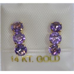 14KT GOLD AMETHYST EARRINGS