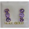 Image 1 : 14KT GOLD AMETHYST EARRINGS