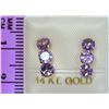 Image 2 : 14KT GOLD AMETHYST EARRINGS
