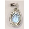 Image 3 : STERLING SILVER BLUE TOPAZ & DIAMOND PENDANT