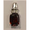Image 1 : STERLING SILVER GARNET & DIAMOND PENDANT