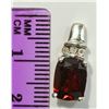 Image 2 : STERLING SILVER GARNET & DIAMOND PENDANT