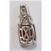 Image 3 : STERLING SILVER GARNET & DIAMOND PENDANT