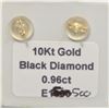 Image 2 : 10KT GOLD BLACK DIAMOND (0.96CT) EARRINGS