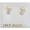 Image 1 : 14KT GOLD FRESHWATER PEARL & CUBIC ZIRCONIA