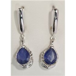STERLING SILVER ENHANCED SAPPHIRE EARRINGS