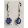 Image 1 : STERLING SILVER ENHANCED SAPPHIRE EARRINGS