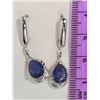 Image 2 : STERLING SILVER ENHANCED SAPPHIRE EARRINGS