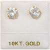 Image 1 : 10KT GOLD NATURAL WHITE ZIRCON EARRINGS