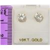 Image 2 : 10KT GOLD NATURAL WHITE ZIRCON EARRINGS