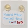 Image 3 : 10KT GOLD NATURAL WHITE ZIRCON EARRINGS