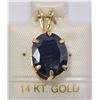 Image 1 : 14KT GOLD SAPPHIRE (8.0CT) PENDANT NECKLACE