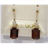 Image 1 : 10K GOLD GARNET & DIAMOND EARRINGS