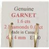 Image 2 : 10K GOLD GARNET & DIAMOND EARRINGS