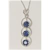 Image 1 : 14KT WHITE GOLD SAPPHIRE (1.20CT) & DIAMOND