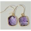 Image 1 : 14KT GOLD AMETHYST EARRINGS