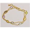 Image 2 : STERLING SILVER GOLD PLATED GEMSTONE BRACELET