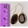 Image 1 : 14KT GOLD GARNET EARRINGS