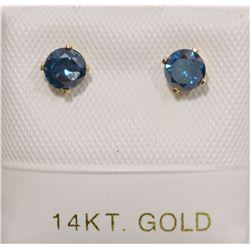 14KT GOLD BLUE DIAMOND (0.44CT) EARRINGS