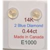 Image 3 : 14KT GOLD BLUE DIAMOND (0.44CT) EARRINGS