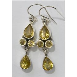 STERLING SILVER CITRINE EARRINGS