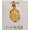 Image 1 : 14KT GOLD OPAL PENDANT NECKLACE